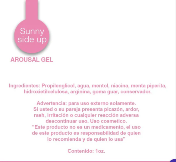 SUNNY SIDE UP AROUSAL GEL 1 oz